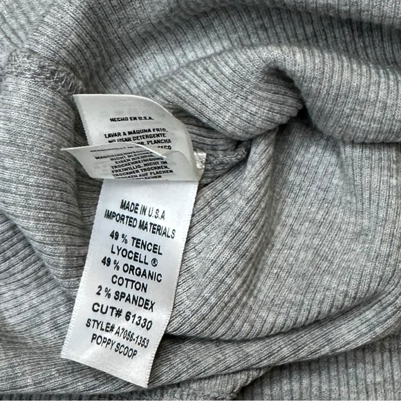 AGOLDE Women’s Gray Poppy Scoop Ribbed Stretch Tank Top Size Large - Picture 7 of 8